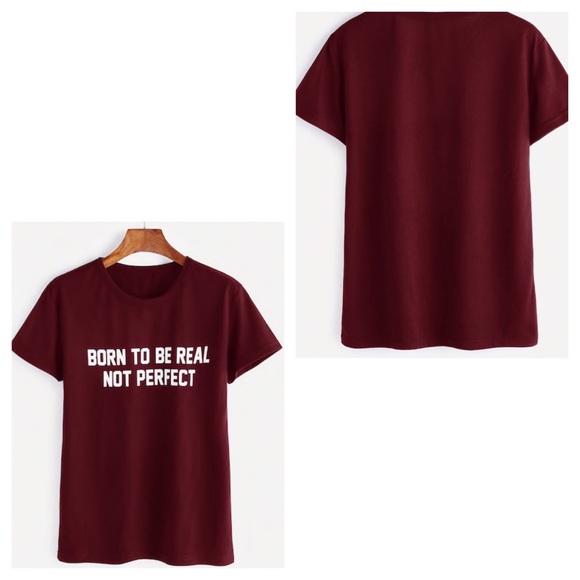 CLEARANCE Born to Be Real Not Perfect Graphic Tee - Picture 2 of 3